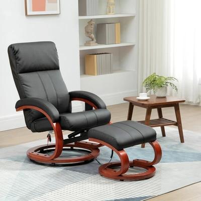 Adjustable Faux Leather Electric Remote Massage Recliner Chair with Ottoman