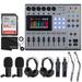 Zoom PodTrak P8 Multitrack Podcast Recorder + 2x Zoom ZDM-1 Podcast Mic + 2x Headphones + 2x Windscreens + 2x Tabletop Stands + 64GB Memory Card + 2x Boom Arms + Cables - Ultimate Podcasting Bundle