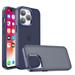 For Iphone 12 Iphone 12 Pro Polished Oil Thick Acrylic Metal Button Hybrid Case Cover - Dark Blue