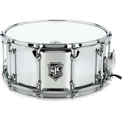 SJC Custom Drums Alpha Steel Snare Drum - 6.5 x 14-inch - Polished Chrome
