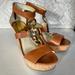 Michael Kors Shoes | Michael Kors- Cork Wedge Sandals With Logo- Tan Leather - Size 7 | Color: Brown/Tan | Size: 7