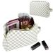 T.Sheep Makeup Bag Checkered Cosmetic Bag Large Travel Toiletry Organizer For Women Cosmetics Makeup Tools White