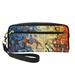 YFYANG Leather Portable Travel Small Makeup Bag Multifunctional Storage Bag Abstract Watercolor Art Pattern Cosmetic Bag