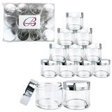 1oz/30g/30ml High Quality Acrylic Leak Proof Clear Container Jars with Silver Lids 12pcs