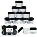 Beauticom 24 Pieces 30G/30ML(1 Oz) Round Clear Plastic Container Jars with Rounded Edge Top Lid - 24 Jars