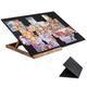 Tektalk Foldable Jigsaw Puzzle Board with 3 Angle Adjustable Bracket/Stand, Lightweight Portable Puzzle Mat Plateau with Wooden Easel, Foldaway Felt Puzzle Table, for Up to 1000 Pieces - Black