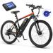 Electric Bike 26 x 2.1 Electric Bike for Adults 500W Electric Mountain Bicycle 48V Battery City Ebike Lockable Suspension Fork Shimano 21 Speed Electric Commuter Bike UL 2849 Certified