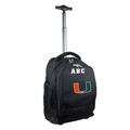 MOJO Black Miami Hurricanes 19'' Personalized Premium Wheeled Backpack