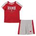 Infant Colosseum Red/Heather Gray Wisconsin Badgers Norman T-Shirt & Shorts Set