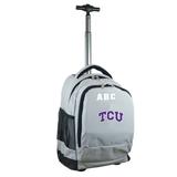 MOJO Gray TCU Horned Frogs 19'' Personalized Premium Wheeled Backpack