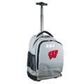 MOJO Gray Wisconsin Badgers 19'' Personalized Premium Wheeled Backpack