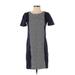 J.Crew Casual Dress - Shift: Blue Stripes Dresses - Women's Size 0