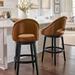 Lusso Swivel Bar & Counter Stool - Counter Height (24" Seat), Black Walnut/Marbled Bone/Counter Height - Grandin Road
