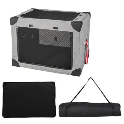 Costway M/L/XL 3-Door Dog Crate with Removable Pad...
