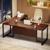 70.8’’ Executive Desk with File Cabinet, Large L-Shaped Office Executive Desk Computer Desk