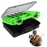 Double Layer Tackle Box Two Level Fishing Tackle Box Organizer with Adjustable Dividers Outdoor Fishing Large Capacity Tackle Storage Box 14.2â€�x9.8â€�x4.7â€�