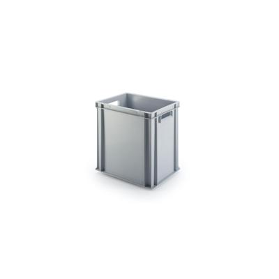 PROREGAL Eurobehälter mit offenem Griff | HxBxT 40x30x40cm | 37 Liter | Grau | Eurobox, Transportbox, Transportbehälter, Stapelbehälter Image