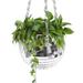 ZUDKSUY 6 Disco Ball Planter Silver Plant Hanger with Hook and Wooden Stand Hanging Disco Planter Gardening Pots for Home Decor