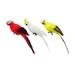 3Pieces Artificial Parrot Figurines Photo Props Fake Feathered Birds Statue for Wall Tree Landscape