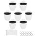 EPOTOOR NEW 7Pack Self-watering Plant Flower Pot Wall Hanging Plastic Planters w/ Hooks