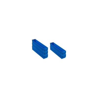 PROREGAL 5x Blaue Industriebox 500 S | HxBxT 8,1x9,1x50cm | 2,8 Liter | Sichtlagerkasten, Sortimentskasten, Sortimentsbox, Kleinteilebox Image