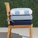 Double-piped Outdoor Chair Cushion - Gingko, 23-1/2"W x 19"D, Quick Dry - Frontgate