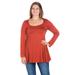 Poised Long Sleeve Swing Plus Size Tunic Top