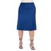 A Line Elastic Waist Knee Length Plus size Skirt