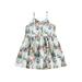 Lamuusaa Kids Girl Dresses Sleeveless V Neck Floral Rabbit Print Princess A-Lined Party High Waist Dress