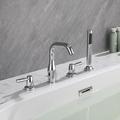 maxbrass Premium Brass 2-Handle Roman Bathtub Faucet w/ Handheld Shower in Gray | 8.28 H in | Wayfair MBOTC1985VVK3
