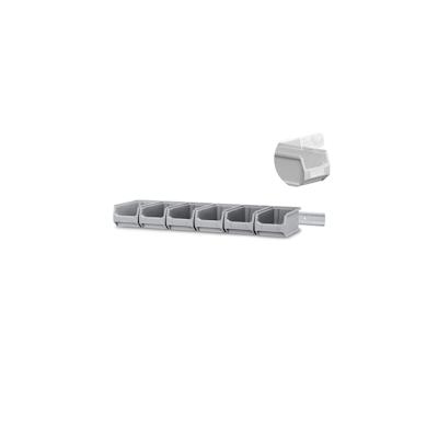 PROREGAL Wandleiste mit 6x Graue Sichtlagerbox 2.0 mit Abdeckung | HxBxT 7,6x60,5x17,6cm | Wandhalterung, Kleinteileaufbewahrunghalterung Image