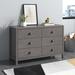 Wade Logan® Arranda 6 Drawer 33.12" W Solid Wood Double Dresser Dresser Wood in Gray | 33.62 H x 51.13 W x 18.5 D in | Wayfair