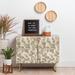 East Urban Home Holli Zollinger Greenwood Linen 2 Door Credenza Cabinet Wood in Brown/Yellow | 30 H x 35.5 W x 17.5 D in | Wayfair