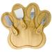 Union Rustic Paw Shaped Bamboo Charcuterie/Cutting Board w/ 4 Matching Utensils Wood/Bamboo in Brown | 0.6 H x 11 W x 10 D in | Wayfair