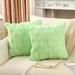 Everly Quinn Faux Fur Throw Square Pillow Cover Faux Fur in Green | 18 H x 18 W x 2 D in | Wayfair 670DEF6AD0C64762906EA740DFDBCF27