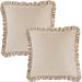 Ophelia & Co. Anguila Velvet Throw Square Pillow Cover Velvet in White/Brown | 20 H x 20 W x 2.8 D in | Wayfair 28E88B431F824C5F9D09BCB87A1B35DF