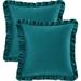 Ophelia & Co. Anguila Velvet Throw Square Pillow Cover Velvet in Blue | 22 H x 22 W x 3.03 D in | Wayfair 760D569EBF3049ADA88643FFFA251838