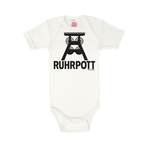 Body LOGOSHIRT Gr. 86, EURO-Größen, weiß Baby Bodies mit Ruhrpott-Frontdruck