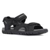 Sandale GEOX "UOMO SANDAL STRADA", Herren, Gr. 43, schwarz (schwarz, grau), Lederimitat, sportlich, Schuhe, Sommerschuh, Klettschuh, Outdoorsandale, im Trekking-Look