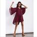 Anthropologie Dresses | Anthropologie Toulon Maroon Pleated Mini Dress Size Small Valentines | Color: Red | Size: S