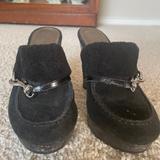 Coach Shoes | Coach Black Suede High Heel Clog Style Shoe | Color: Black | Size: 5