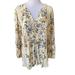 American Eagle Outfitters Tops | American Eagle Women Cream Floral Oversized Small Boho Peasant Top V-Neck C136-7 | Color: Cream | Size: S