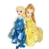 Disney Toys | Disney Princess Plush Dolls Elsa And Belle 20" Frozen Beauty & Beast Lot Of 2 | Color: Blue/Yellow | Size: Osbb