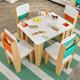 KidKraft Rectangular Play Table & Chair Set Wood in Brown | 24.1 H x 31.5 W in | Wayfair 20311