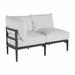 Summer Classics Santa Barbara 57.25" Wide Outdoor Loveseat w/ Cushions Metal/Olefin Fabric Included | 26 H x 57.25 W x 29.38 D in | Wayfair