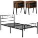 Trent Austin Design® Kempst Twin Steel Platform 3 Piece Bedroom Set Wood/Metal in Black/Brown | 35 H in | Wayfair C66303CF5D144375B70D2DB870FB2E95