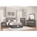 Latitude Run® Queen Upholstered Platform 3 Piece Bedroom Set Upholstered, Leather in Gray | 60 H x 68 W x 88.5 D in | Wayfair