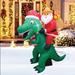 Seasonal Creations A Holiday Company 6' Tall Inflatable Santa on Dinosaur Holiday Lawn Decoration in Green/Red | 72 H x 72 W x 72 D in | Wayfair