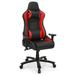 Inbox Zero Adjustable Reclining Ergonomic Faux Swiveling PC & Racing Game Chair w/ Footrest Faux in Red | 51.5 H x 30 W x 30 D in | Wayfair