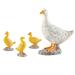 Dovecove Pepperell Mama Duck & Ducklings 4 Piece Statues Set Resin/Plastic in White/Yellow | 9.5 H x 7.63 W x 3.75 D in | Wayfair